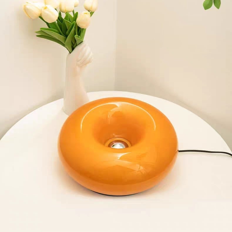 Lampă din sticlă în formă de donut – lampă de noapte, lampă de birou și lampă de perete