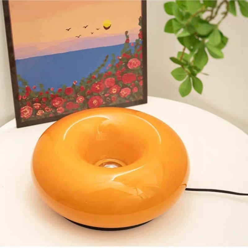 Lampă din sticlă în formă de donut – lampă de noapte, lampă de birou și lampă de perete