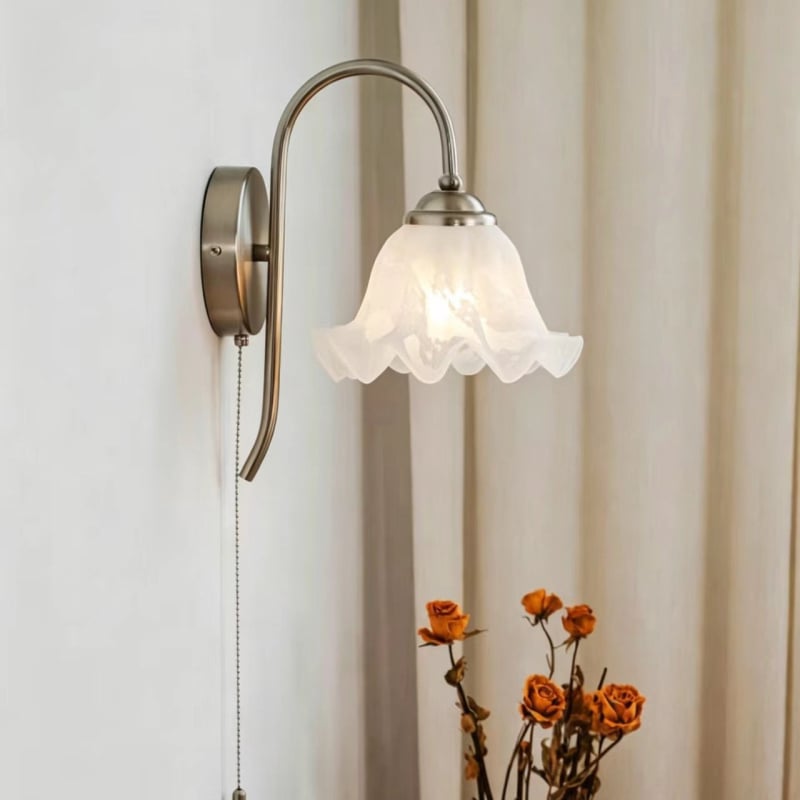 Lampa de perete franțuzească vintage, stil crem retro, pentru dormitor și sufragerie