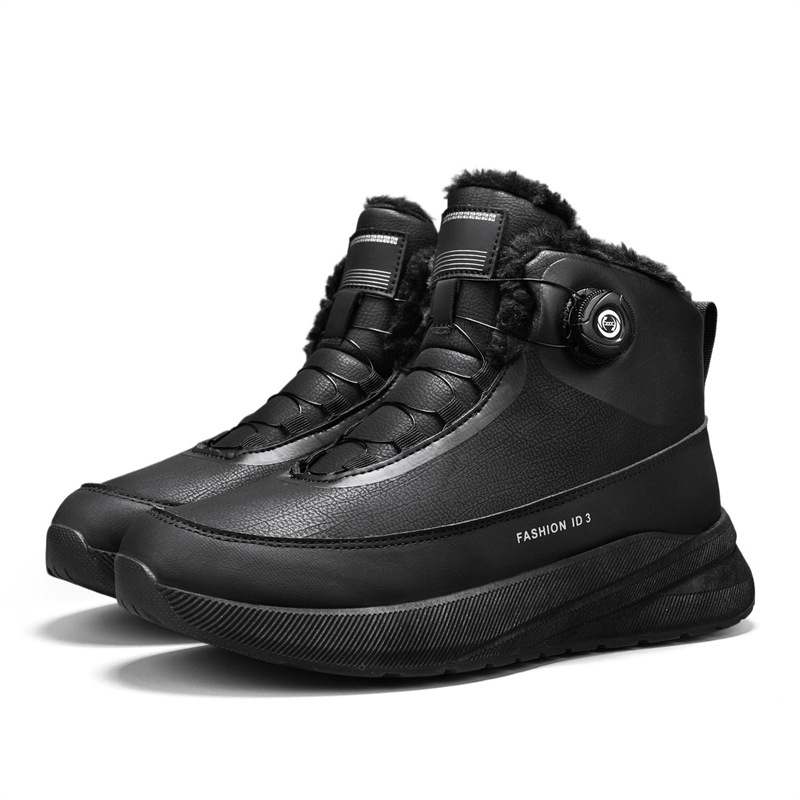Ghete de zăpadă pentru bărbați, încălțăminte casual de iarnă, căptușite cu fleece, botine scurte și încălzite