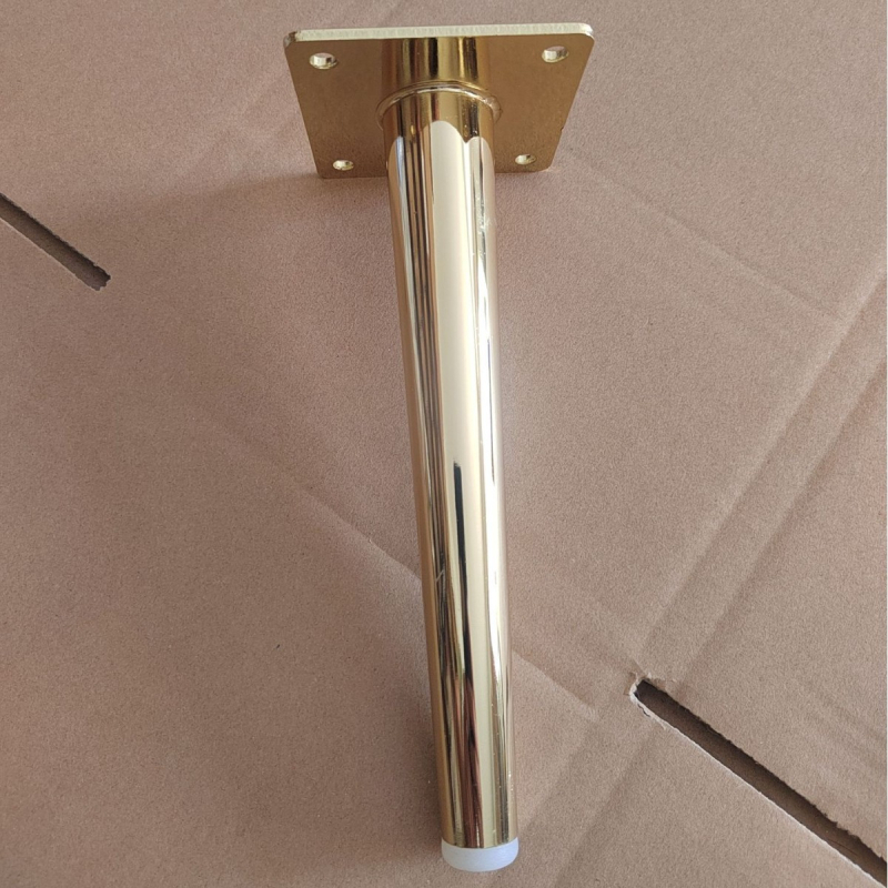 Picioare de canapea aurii, țevi conice, stil modern minimalist, înălțime reglabilă