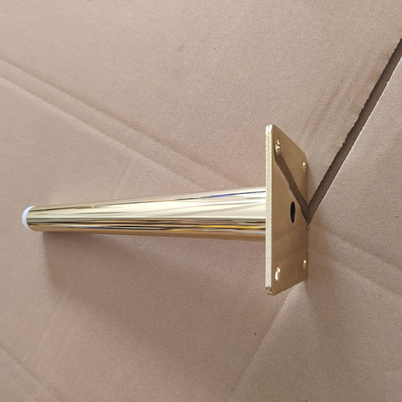 Picioare de canapea aurii, țevi conice, stil modern minimalist, înălțime reglabilă