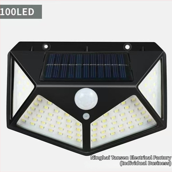 Solárne senzorové nástenné svietidlo do exteriéru, vodotesné, inteligentné ovládanie svetla, 100 LED solárne osvetlenie