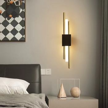 Lampa de perete fără găuri, încărcabilă, lux pentru living, lampă lungă din acril, design minimalist modern