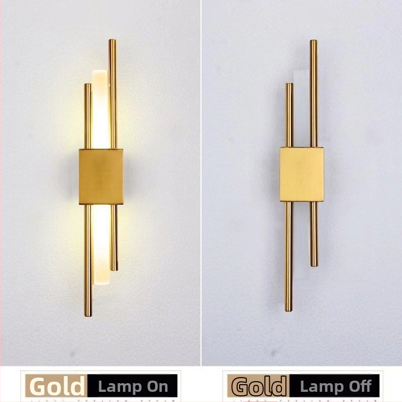 Luxusná nástenná lampa do obývačky bez vŕtania, nabíjateľná, dlhá akrylová nástenná lampa k posteli, minimalistický moderný dizajn