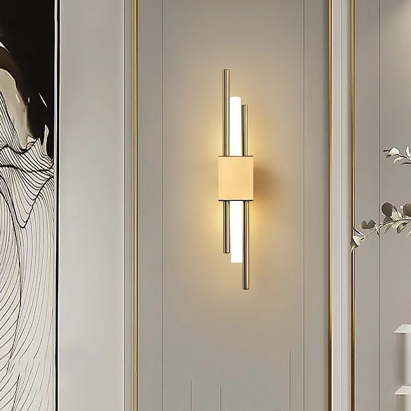 Lampa de perete fără găuri, încărcabilă, lux pentru living, lampă lungă din acril, design minimalist modern