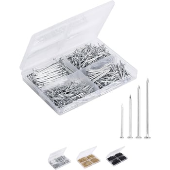 Set de 200 cuie pentru perete, în cutie de unelte — cuie pentru lemn și rame, în diferite dimensiuni