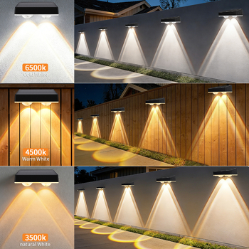 Lampă solară magnetică de exterior, impermeabilă, iluminare de perete pentru curte, gard și verandă, interior și exterior