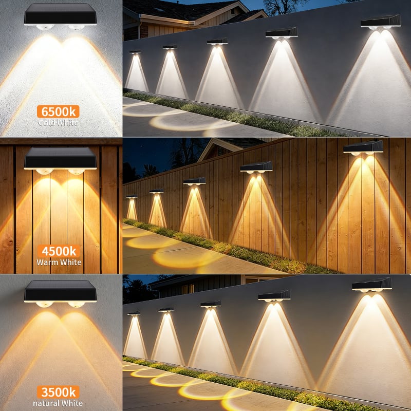Lampă solară magnetică de exterior, impermeabilă, iluminare de perete pentru curte, gard și verandă, interior și exterior