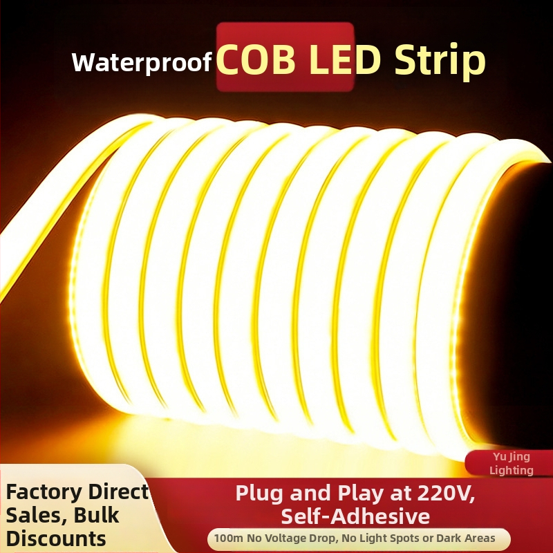 LED COB pásik, 24V vonkajší, vodeodolný silikónový, samolepiaci, 5 m, 120 LED diód, 10 W