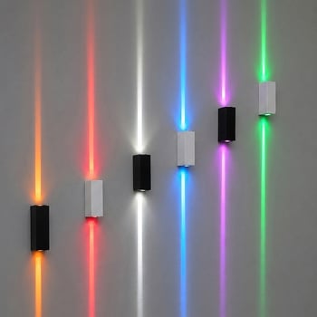 Aplică de exterior din aluminiu, LED, iluminare sus-jos, design modern minimalist, corp dreptunghiular