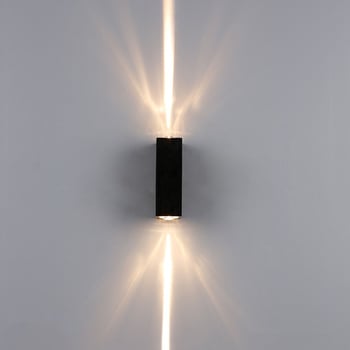 Aplică de exterior din aluminiu, LED, iluminare sus-jos, design modern minimalist, corp dreptunghiular