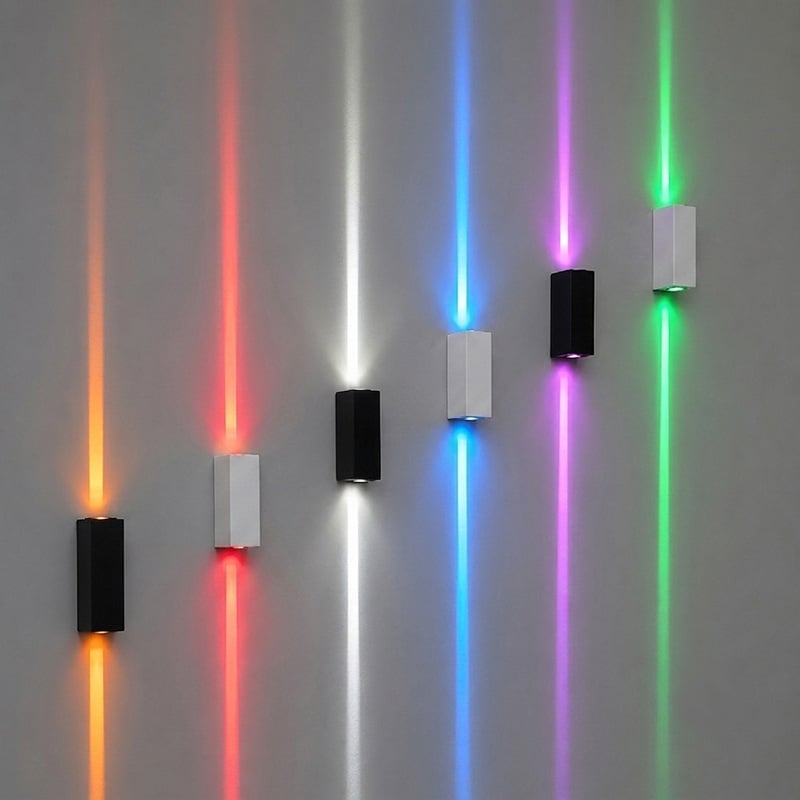 Aplică de exterior din aluminiu, LED, iluminare sus-jos, design modern minimalist, corp dreptunghiular