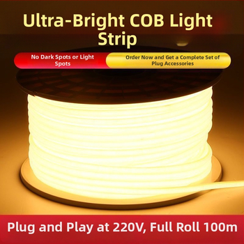 Bandă LED COB 220V, tensiune înaltă – impermeabilă, pentru tavanul sufrageriei și utilizare în exterior