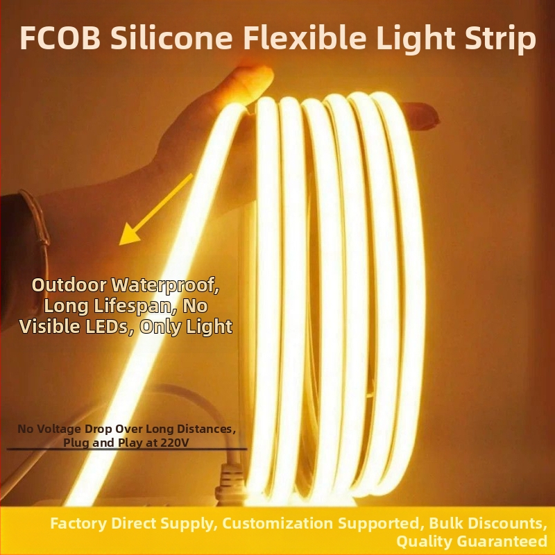 Bandă LED COB 220V, tensiune înaltă – impermeabilă, pentru tavanul sufrageriei și utilizare în exterior