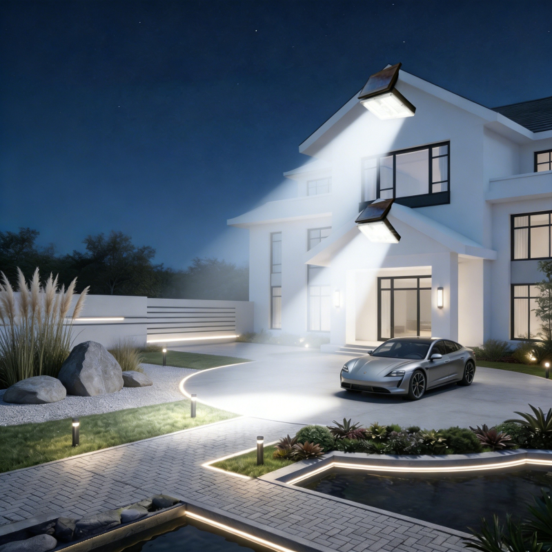 Lumină LED solară cu senzor de mișcare – exterior: grădină, coridor, perete și garaj