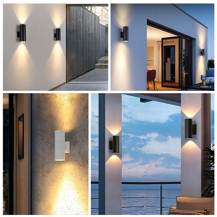 Lampă LED pentru perete exterior, impermeabilă, cu două capete, spot bidirecțional pentru intrarea vilei/hotelului