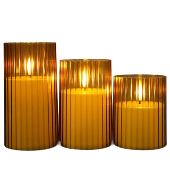 Set lumânări LED acrilice cu dungi verticale pentru masă, decor ambiental, telecomandă și temporizare
