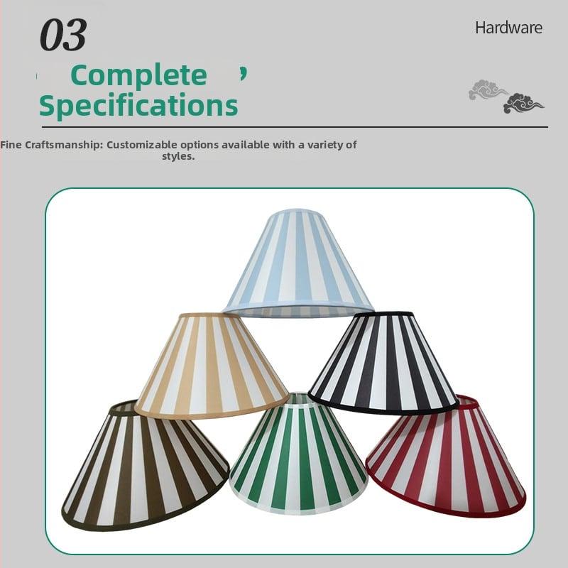 Abajur personalizat pentru lampă de podea în stil american modern, din țesătură, formă conică și dungi verticale