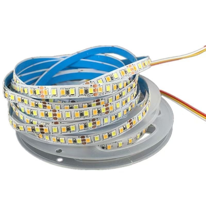 Bandă LED 24V 2835 RGB, temperatură dublă a culorii, autoadezivă, lumină liniară ultra-luminoasă, fără pâlpăire, reglaj inteligent