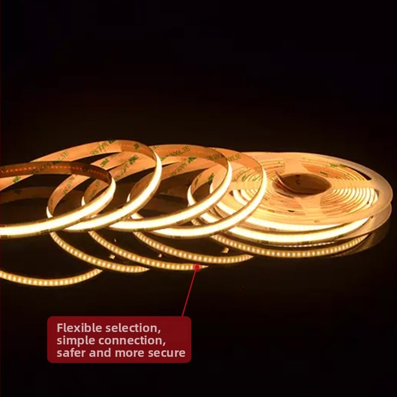 Bandă LED COB pentru sufragerie - autoadezivă din silicon flexibil, montaj pe plafon, 220V, fără driver, iluminare ambientală interioară