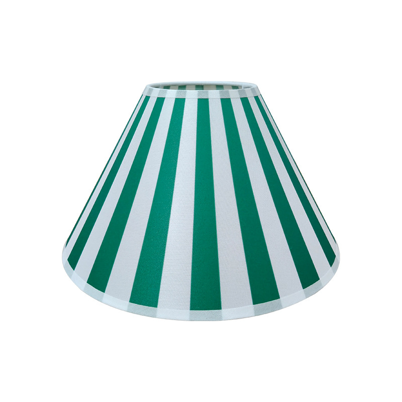 Abajur textil în formă de pălărie, cu dungi verticale, în stil american modern, pentru lămpi de podea, lămpi de birou și lămpi suspente.