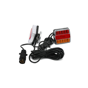EMARK far de stop din plastic, 16 LED, bi-color, cu magnet, kit pentru camioane și remorci, lampă roșu-galben
