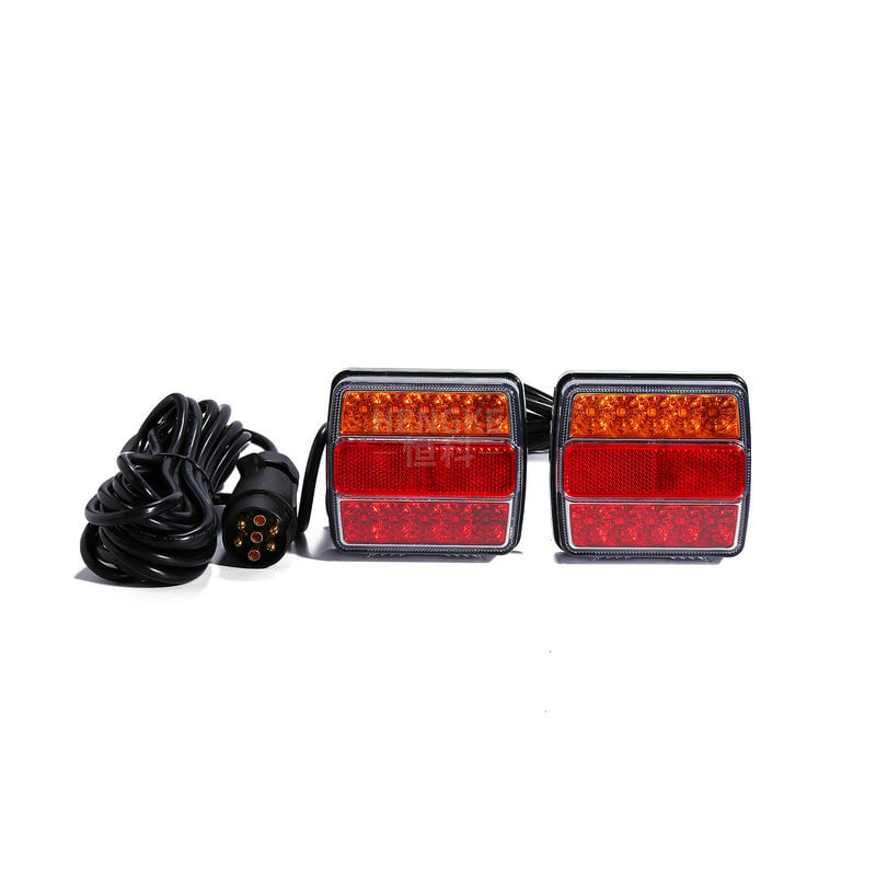 EMARK far de stop din plastic, 16 LED, bi-color, cu magnet, kit pentru camioane și remorci, lampă roșu-galben