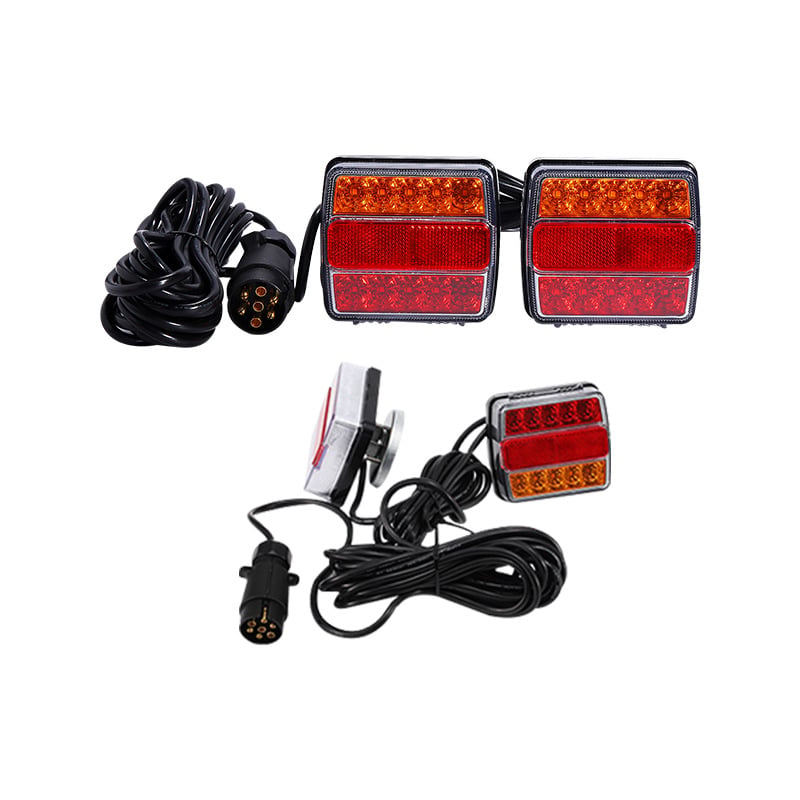 EMARK far de stop din plastic, 16 LED, bi-color, cu magnet, kit pentru camioane și remorci, lampă roșu-galben