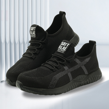 Pantofi de protecție pentru bărbați, Flyknit, cu protecție anti-perforație și anti-șoc, talpă moale, durabili, antiderapante, respirabili, ușori