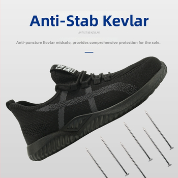 Pantofi de protecție pentru bărbați, Flyknit, cu protecție anti-perforație și anti-șoc, talpă moale, durabili, antiderapante, respirabili, ușori