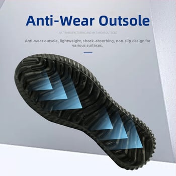 Pantofi de protecție pentru bărbați, Flyknit, cu protecție anti-perforație și anti-șoc, talpă moale, durabili, antiderapante, respirabili, ușori