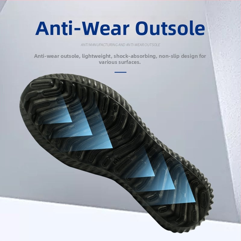 Pantofi de protecție pentru bărbați, Flyknit, cu protecție anti-perforație și anti-șoc, talpă moale, durabili, antiderapante, respirabili, ușori