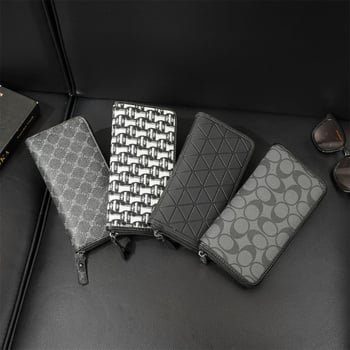 Portofel bărbat personalizat cu fermoar, stil clutch