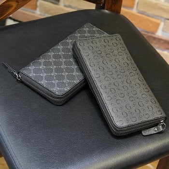 Portofel bărbat personalizat cu fermoar, stil clutch