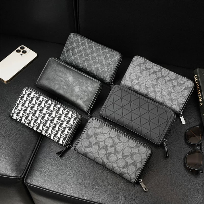 Portofel bărbat personalizat cu fermoar, stil clutch