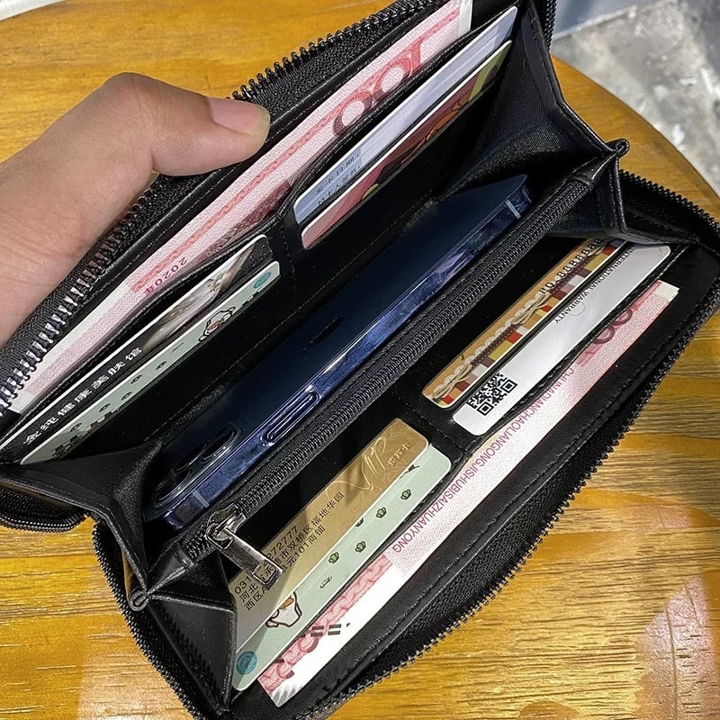 Portofel bărbat personalizat cu fermoar, stil clutch