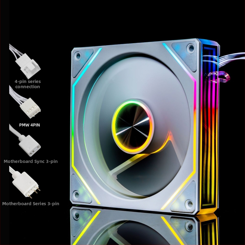 Ventilátor Prism 9. generácie Pro ARGB s CD-vzorom, synchronizáciou svetla, PWM reguláciou teploty a tichou prevádzkou.