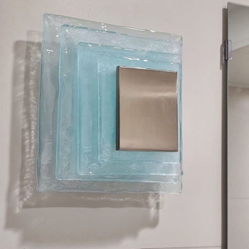 Lampa de perete Bauhaus Mazzega Murano cu valuri de apă – model designer pentru hol, intrare, noptiere și iluminare ambientală