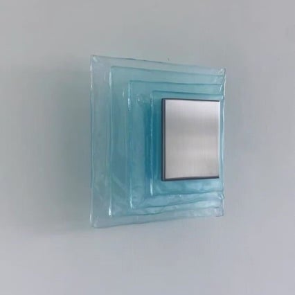 Lampa de perete Bauhaus Mazzega Murano cu valuri de apă – model designer pentru hol, intrare, noptiere și iluminare ambientală