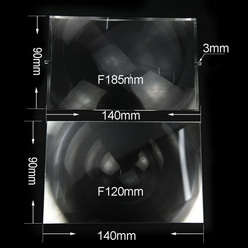Lentilă Fresnelă pentru proiector, 90×140 mm, imagine clară, luminozitate înaltă, experiment optic