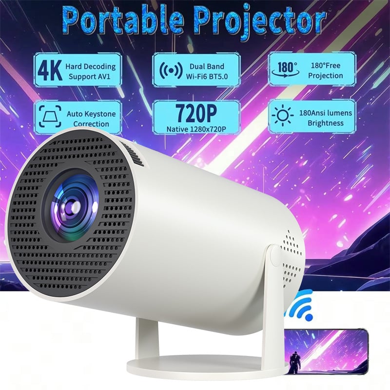 HY300 Mini Proiector pentru Acasă și Exterior — Proiector LCD Portabil HD