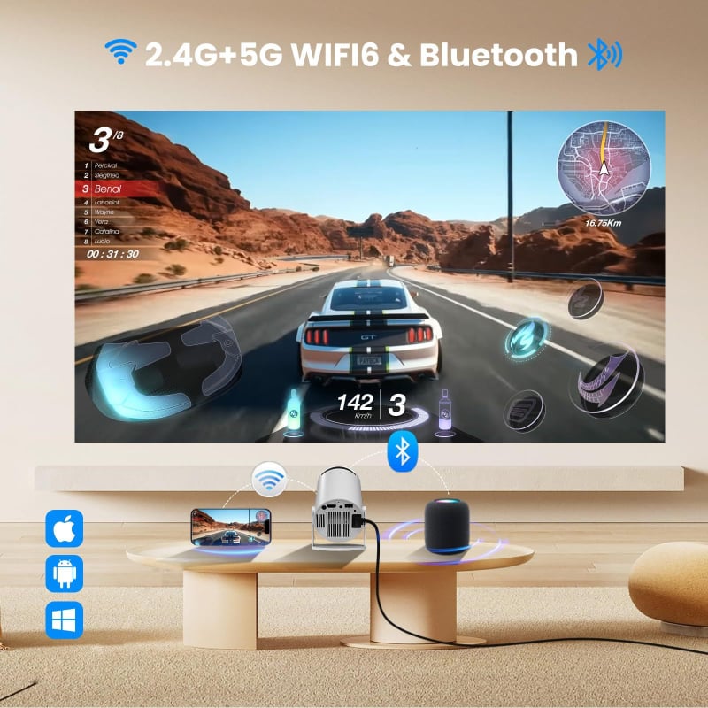 HY300 Mini Proiector pentru Acasă și Exterior — Proiector LCD Portabil HD