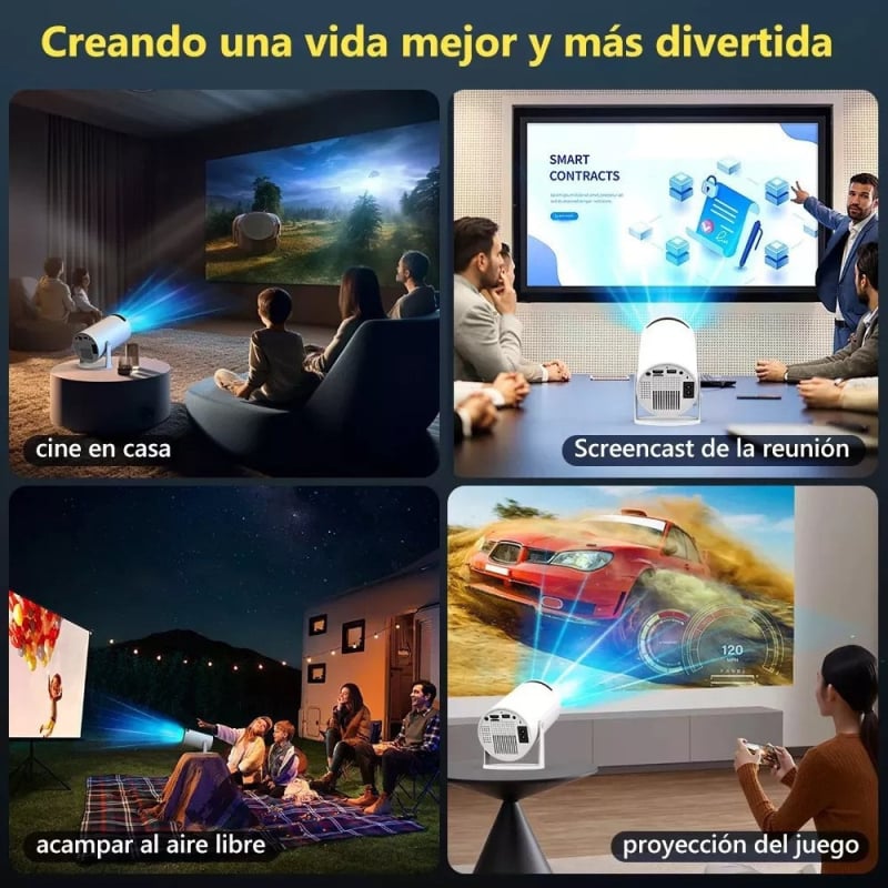 HY300 Proiector Inteligent Portabil pentru Home Theater, 1080p, până la 150 inch