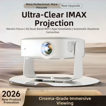 Proiector inteligent pentru casă, 1080p Ultra HD, mirroring de pe telefon, ideal pentru cămine universitare și dormitoare