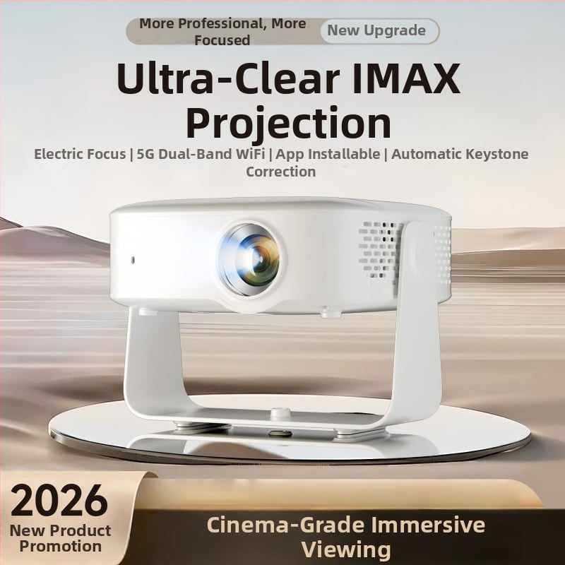Proiector inteligent pentru casă, 1080p Ultra HD, mirroring de pe telefon, ideal pentru cămine universitare și dormitoare