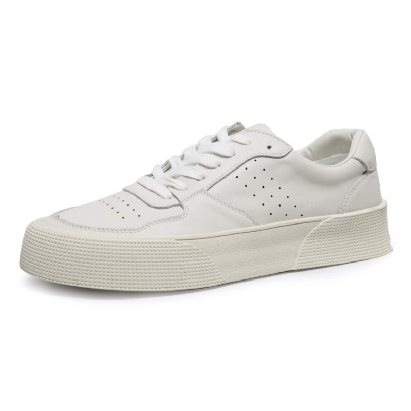 Adidași pentru bărbați din piele naturală, stil coreean casual, simpli și versatili, respirabili, albi