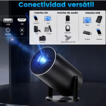 HY300 Proiector LCD portabil, 720p, 2000 ANSI lumeni, Wi‑Fi, 16:9
