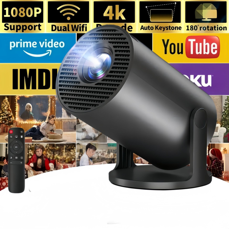 HY300 Proiector LCD portabil, 720p, 2000 ANSI lumeni, Wi‑Fi, 16:9