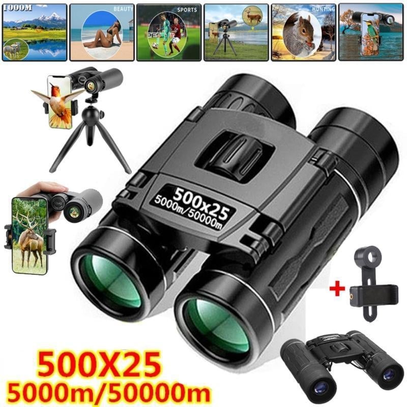 Binoclu pliabil HD cu 8x mărire, vizionare nocturnă, pentru concerte și fotografiere cu telefonul